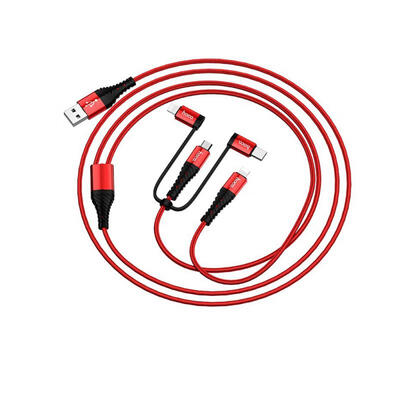 

HOCO X38 4-in-1 Charging Cable Mirco USB Type C Lightning Charging And Syncing Cord -1m
