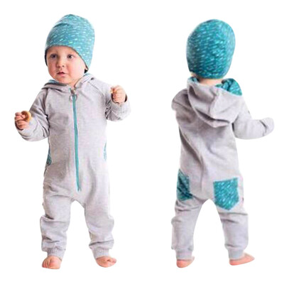 

Toddler Baby Boy Splice Hooded Romper Jumpsuit Playsuit Outfits Clothing