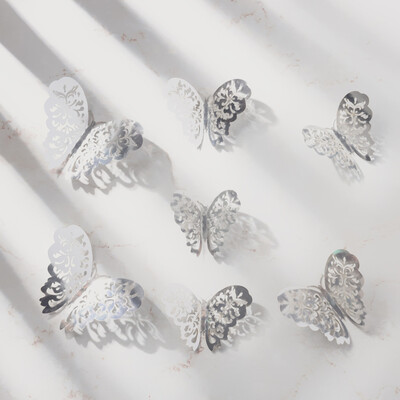 

〖Follure〗12 Pcs 3D Hollow Wall Stickers Butterfly Fridge for Home Decoration New