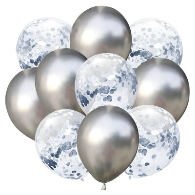 

10pcsset Confetti Balloon&Metallic Balloons Mixed Amazing Shinning Sight for Your Party Wedding Bedroom Decoration