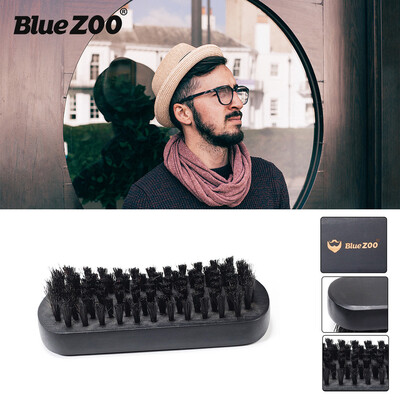 

〖Follure〗Men Boar Hair Bristle Beard Mustache Brush Hard Oval Wood Handle Male Beard Care