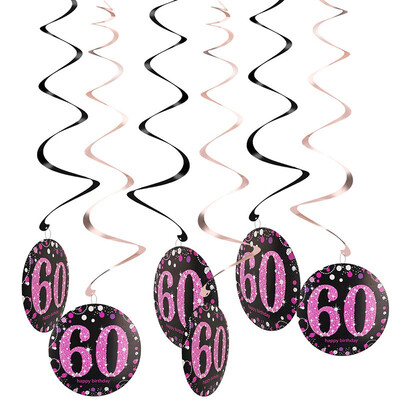 

FUNNYBUNNY 18 21 30 40 50 60 70th Birthday Party Spiral Ornaments Hanging Decoration Backdrop Curtain Wedding Backdrop