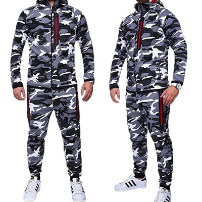 

SUNSIOM Mens Casual Camo Military Sports Combat Sweatshirt Hoodie Tops Pants Tracksuit