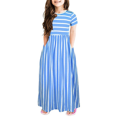 

Toddler Baby Girls Short Sleeve Striped Print Dress Kids Dresses Clothes