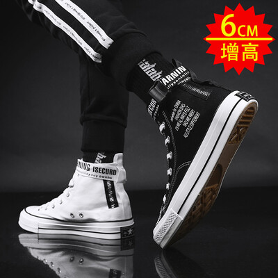 

Mens shoes summer 2019 new leisure autumn tide shoes Korean fashion cloth shoes with mesh red canvas high board shoes