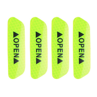 

4PCS Car Door Open Tip Reflective Warning Sticker Diamond Grade DIY Water-Resistant Decorative Anticollision Paster for Safety Nee