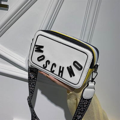 

Qiao Bani 2019 new South Korea ins fashion hit color double pull small square bag ribbon shoulder diagonal trend handbags