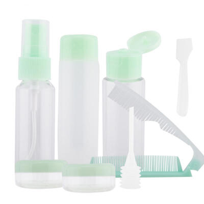 

Greensen Home Travel Packing Transparent Bottles Set Lotion Shampoo Shower Container Folding Comb