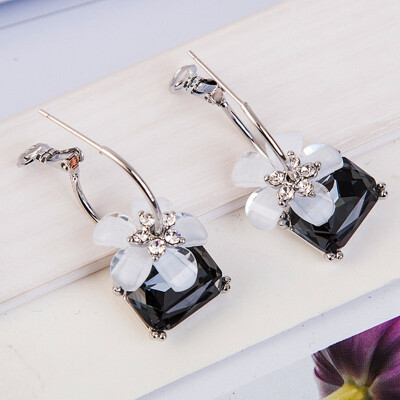 

EK414 Korean Style Personality Crystal Acrylic Flowers Drop Earrings For Women Geometric Dangle Earring Lover Sweet Cute Gift