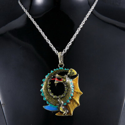 

Game of Throne dragon Vintage necklace for Women Jewelry Gothic Antique Animal Necklace Pendant Long Necklace Sweater necklaces