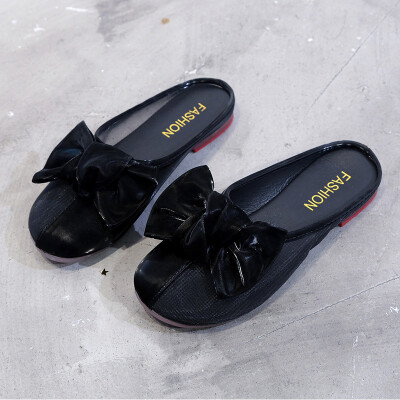 

Baotou Low-heeled Flat-soled Sandals Fairy Style Korean version Half Slippers for Women Wearing Fashion