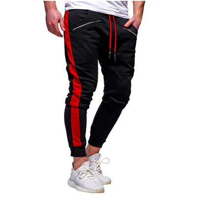 

Gobestart Men Zipper Pure Color Overalls Casual Pocket Sport Work Casual Trouser Pants