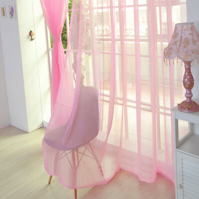 

Gobestart 1 PCS Pure Color Tulle Door Window Curtain Drape Panel Sheer Scarf Valances