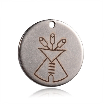 

Spray Painted Stainless Steel Pendants Flat Round with Pattern Peru 20x1mm Hole 1mm