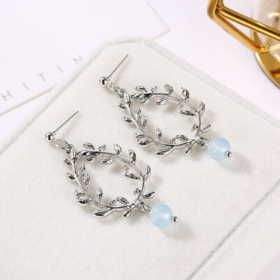 

Women Creative Small Geometric Openwork Leaf Wild Sweet Jewelry Stud Earrings Fashion