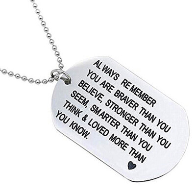 

Necklace Fashion Supplies Gift Remember Gift You Unisex Necklace Braver You Are Braver Than You Believe