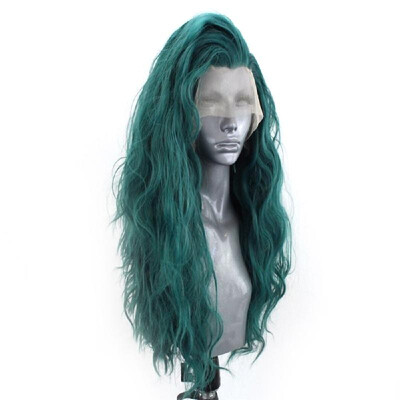 

24" Natural Wavy Wig Women Lady Red Curly Lace Front Synthetic Hair