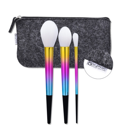 

Toponeto New 3pcs Makeup Brushes set Fondation Eyeshadow Cosmetic Tool with Leather