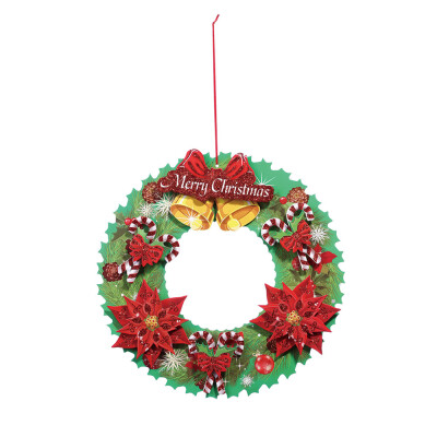 

〖Follure〗40 cm Christmas Holiday Paper Wreath Door Ornament Garland Decoration