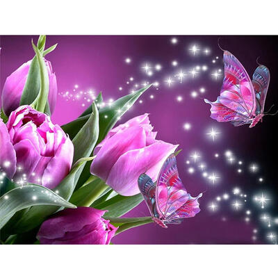 

5D DIY Full Drill Diamond Painting Butterfly Flowers Cross Stitch Mosaic