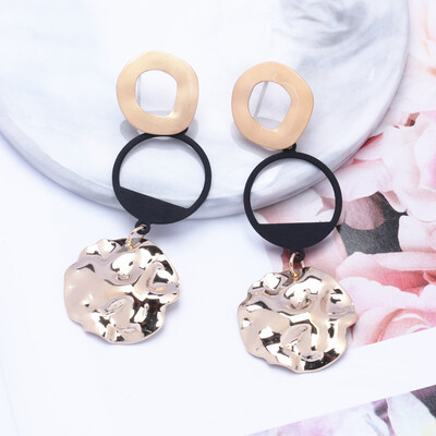 

EK445 Japan&South Korea Multi-layer Big Round Drop Earrings for Women Fashion Wild Earrings Unique Handmade Earrings Punk