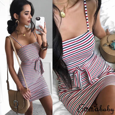 

Hot new Women´s Summer Sleeveless Bodycon Cotton Party Evening Cocktail Short Mini Dress