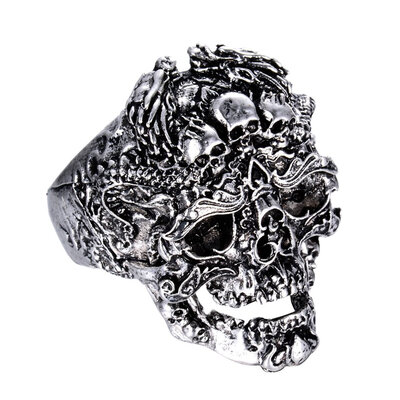 

Skull Rings Hot Mens Punk Style Flower Skull Biker Ring Fashion Skeleton Jewelry Size7 8 9 10 11 12 13
