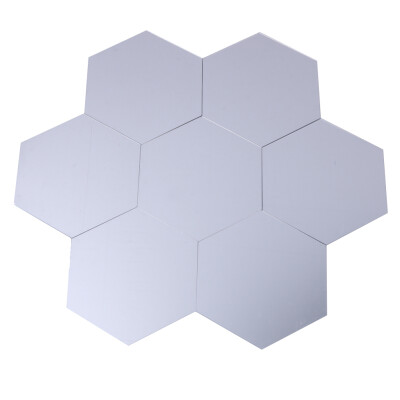 

7 X Crystal Stereo Mirror Wall Stickers Decoration Wall Honeycomb Hexagon