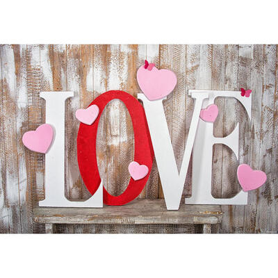 

Retro Wooden Board LOVE Photography Background Cloth Backdrop Photo Decor