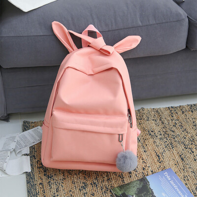 

Fashion Women Nylon Solid Color Capacity Student Backpack Travel Couple Bag