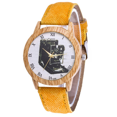 

RM Womens Fashion Casual Leather Strap Analog Quartz Round Watch