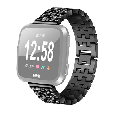 

〖Follure〗Luxury Crystal Alloy Replacement Watch Band Wrist Strap For Fitbit Versa Lite