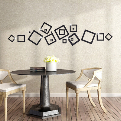 

〖Follure〗Creative Mirror Wall Stickers Square Mirror Paste Home Wall Decoration