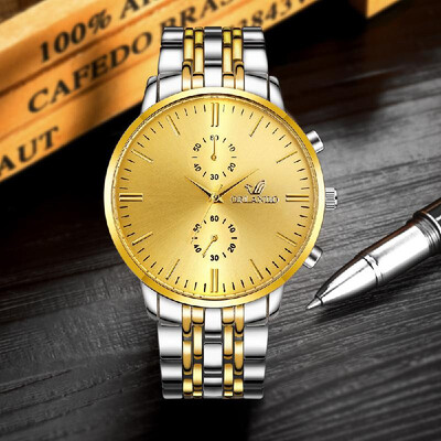 

Luxury Business Skeleton Men Watch Large Face Big Dial Simple Watch Wristwatch with Two Sub-dials