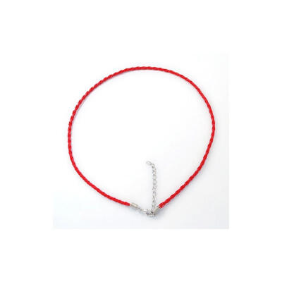 

Red Braided Imitation Leather Necklace Cords with Platinum Color Iron Lobster Clasps&Iron Chains about 165" long 3mm wide