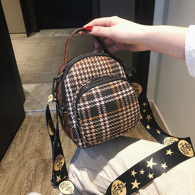 

Bag female new wild casual single back Messenger bag fashion broadband woolen handbag tide