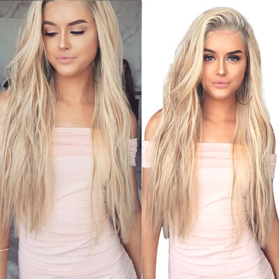 

Tailored Fashion Synthetic Hair Wig Fashion Long Wavy Sexy Women Gold Full Wigs Cap