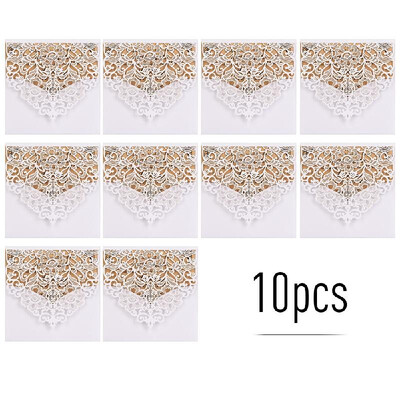 

10pcs Pearl Paper Floral Invitation Cards Invitation Holders with Blank Inner Sheet for Wedding Birthday Party Anniversary