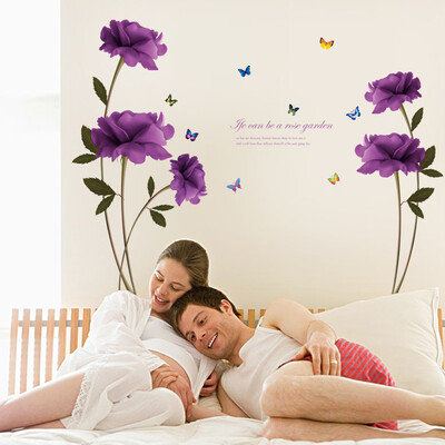 

〖Follure〗DIY Purple Rose Removable Room Home Decor Wall Stickers Decal