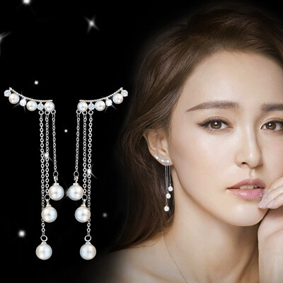 

New Fashion Simulated Pearls Pendientes Bijoux Angel Wings Leaf Feather Flowers Stud Earrings For Women Wedding Jewelry Brincos