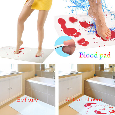 

Siaonvr Bloody Bath Mat Color Changing Sheet Turns Red Wet Make You Bleeding Footprints