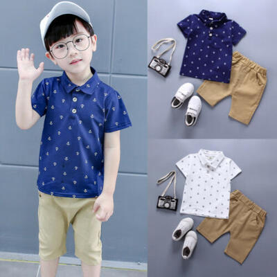 

1 Set Baby Boys Clothes Cotton Summer T-Shirt TopShorts Pants Kids Outfits Cute