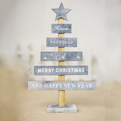 

〖Follure〗Wooden Mini Christmas Tree Desktop Ornaments Merry Christmas Party Decor