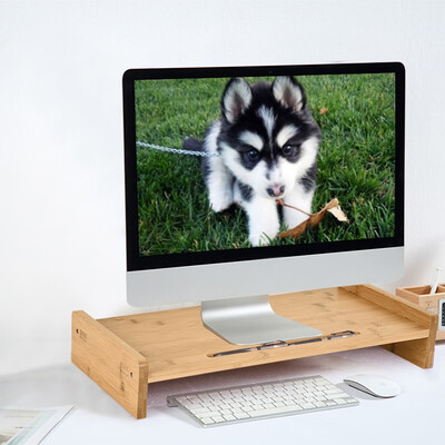 

Siaonvr Bamboo Wood Monitor Stand Computer Riser Desk Laptop TV Screen Heightening Base