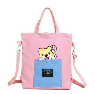 

Canvas Shoulder Bag Women Square Totes Shopping Bags Big Capacity Pouch