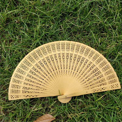 

〖Follure〗Wedding Hand Fragrant Party Carved Bamboo Folding Fan Chinese Style Wooden