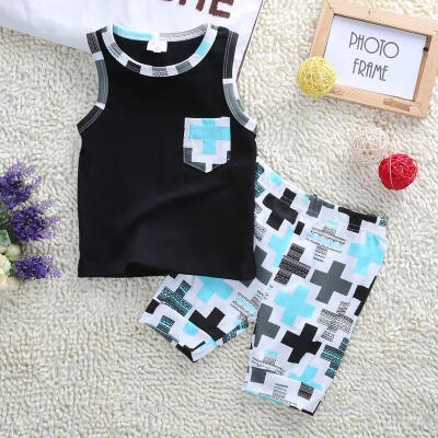 

Baby Toddler Boys Clothes Pocket Tops VestPants 2pcs Outfits Clothes Set