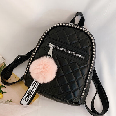 

Summer 2019 new mini backpack female Korean fashion embroidery line Lingge small backpack small square bag
