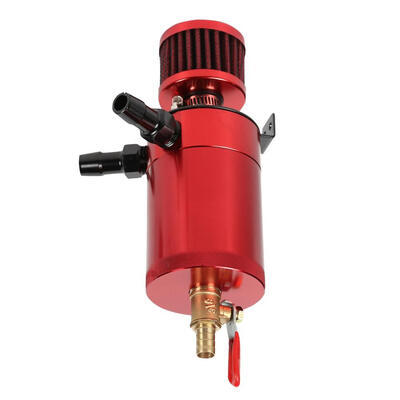 

2-Port Aluminum Alloy Oil Catch Can Tank with Breather FilterDrain Valve