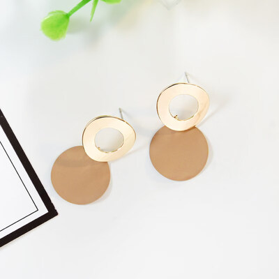 

Minimalist Big Round Drop Earrings for Women Geometric Metal Paint Circle Dangle Earrings Trendy Party Jewelry Wholesale